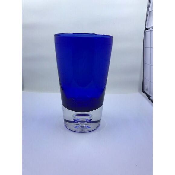 Handblown Cobalt blue glass captured bubble in base glass 1 - Picture 1 of 5
